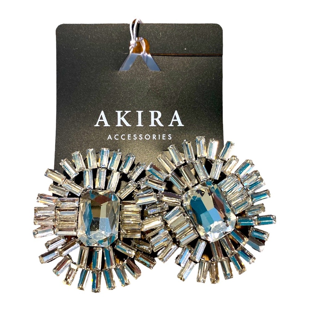 AKIRA Round Crystal Dazzling Fashion Earrings NWT